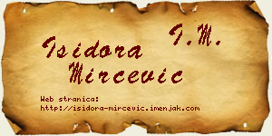 Isidora Mirčević vizit kartica